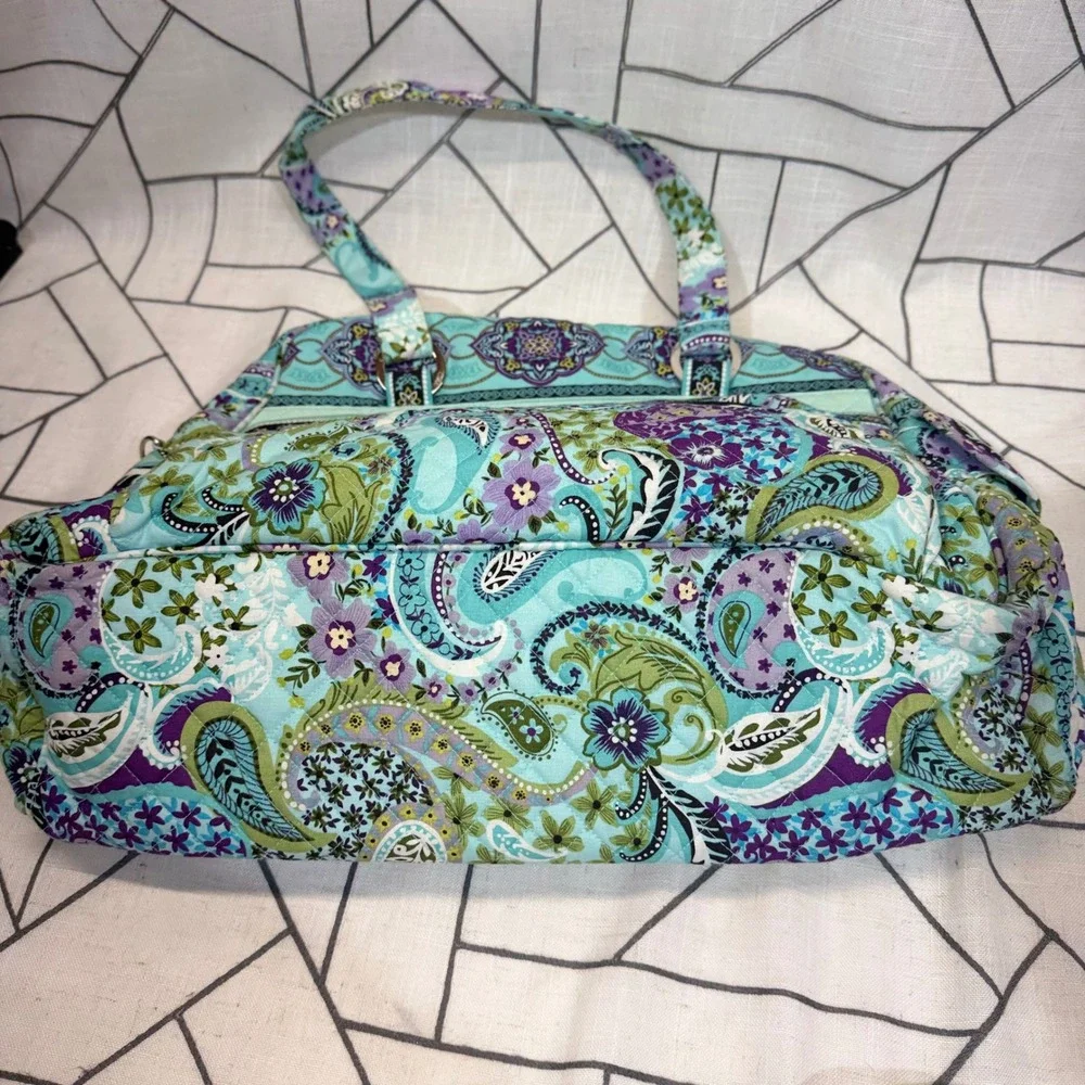 Marie Lifestyle Collection Diaper Bag Large Turquoise Paisley Quilted Floral